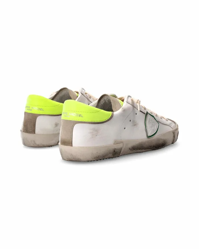 Men Prsx Sneakers WhiteYellow Shoes Philippe Model Paris Casual