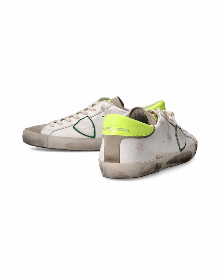 Men Prsx Sneakers WhiteYellow Shoes Philippe Model Paris Casual