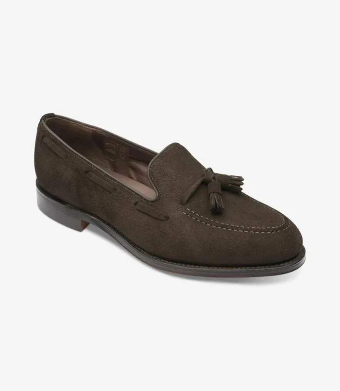 Men Russell Chocolate Brown Suede Loake Loafers Men Russell Chocolate Brown Suede Loake Loafers