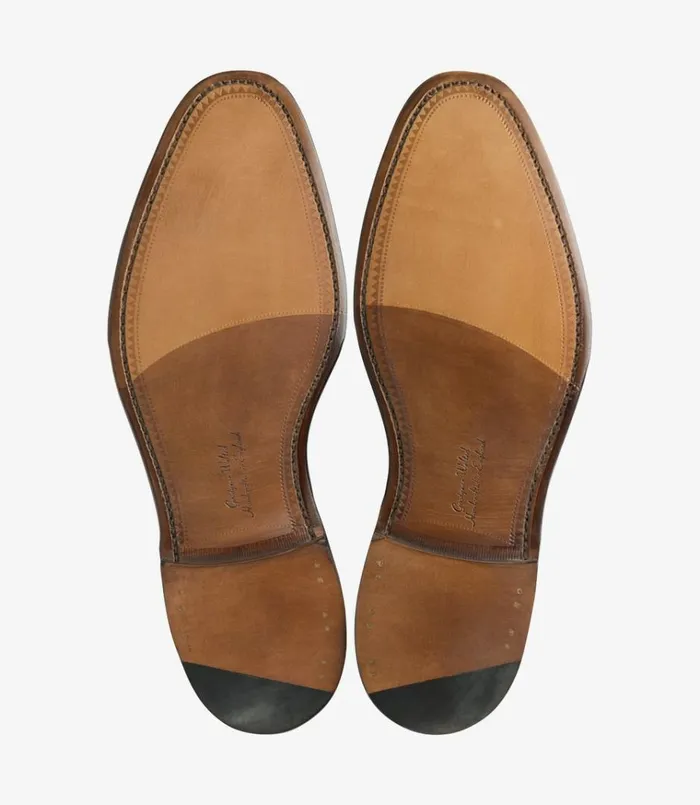 Men Russell Chocolate Brown Suede Loake Loafers Men Russell Chocolate Brown Suede Loake Loafers