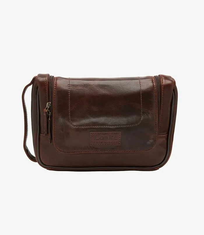 Men Severn Wash Bag Brown Loake Overnight and Wash Bags