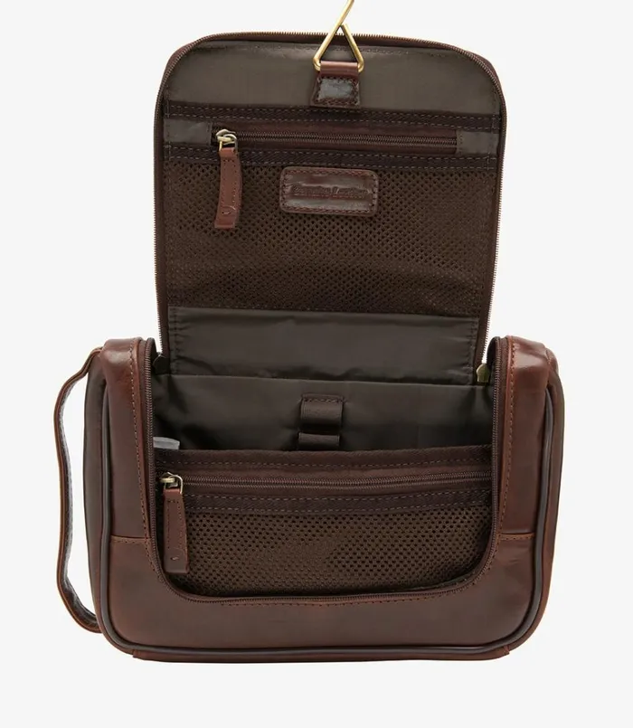 Men Severn Wash Bag Brown Loake Overnight and Wash Bags
