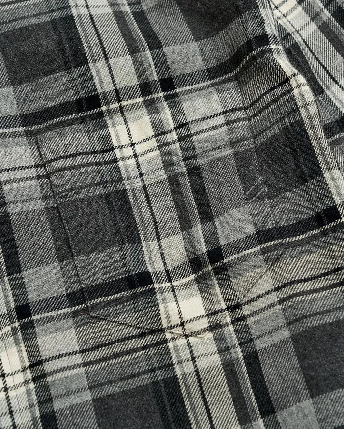 Men Shirting Billy Reid Brushed Bold Plaid Tuscumbia Shirt Greyblack