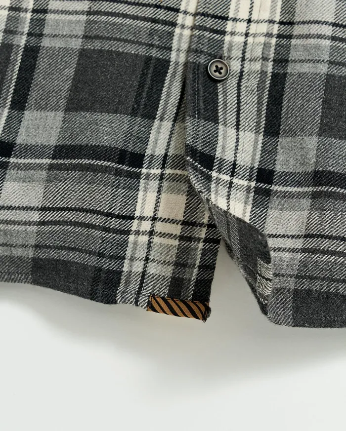 Men Shirting Billy Reid Brushed Bold Plaid Tuscumbia Shirt Greyblack