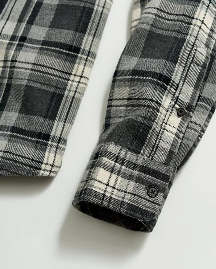 Men Shirting Billy Reid Brushed Bold Plaid Tuscumbia Shirt Greyblack
