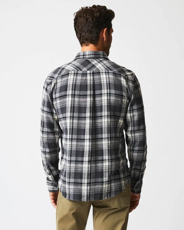 Men Shirting Billy Reid Brushed Bold Plaid Tuscumbia Shirt Greyblack