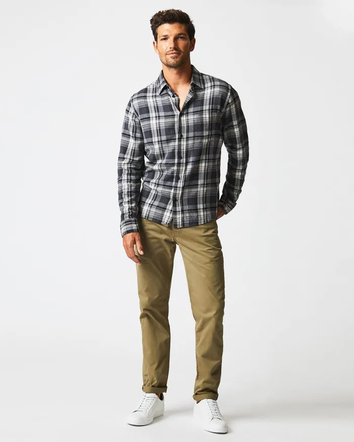 Men Shirting Billy Reid Brushed Bold Plaid Tuscumbia Shirt Greyblack