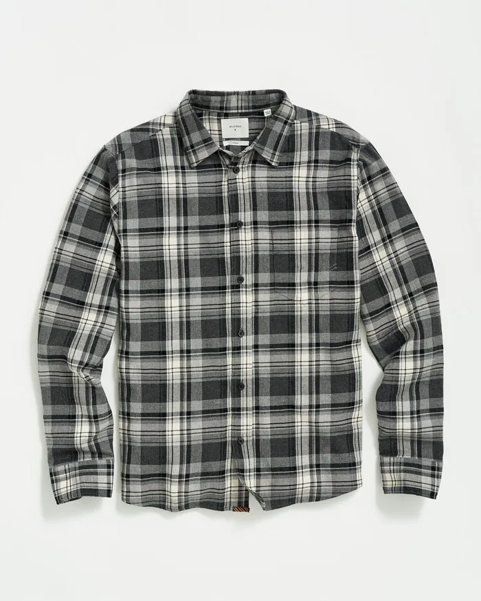 Men Shirting Billy Reid Brushed Bold Plaid Tuscumbia Shirt Greyblack