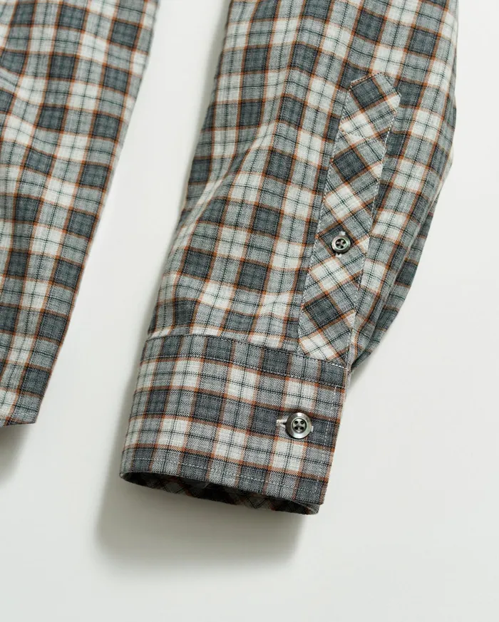 Men Shirting Billy Reid Herringbone Plaid John T Shirt Greytan