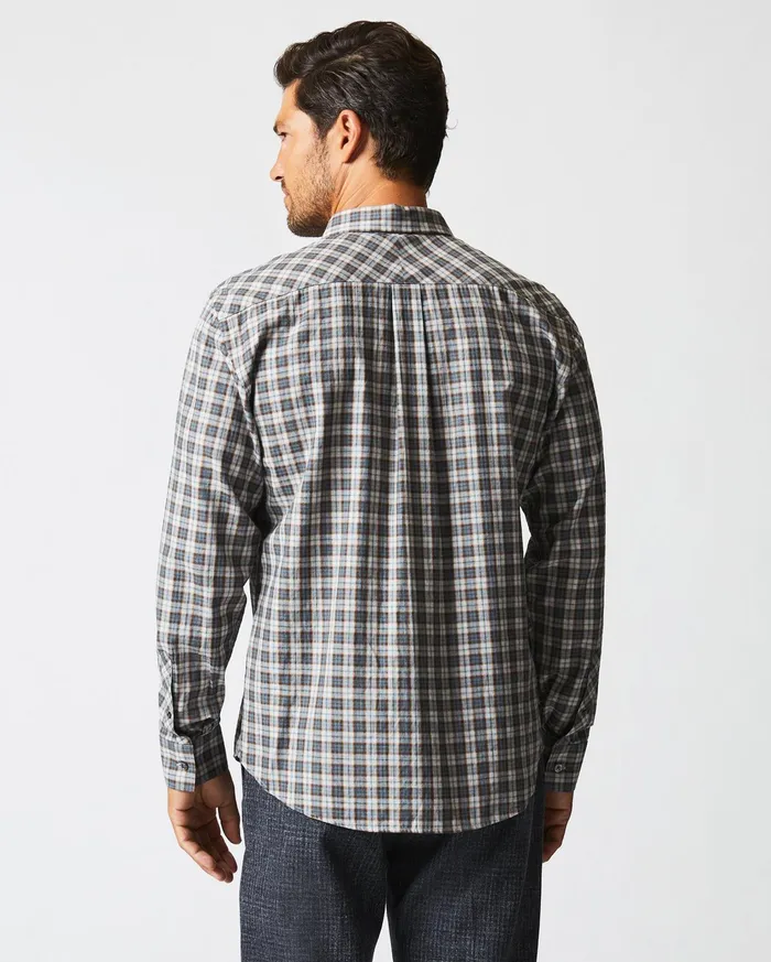 Men Shirting Billy Reid Herringbone Plaid John T Shirt Greytan