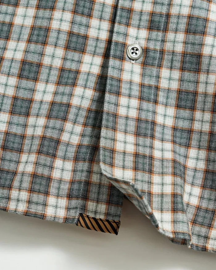 Men Shirting Billy Reid Herringbone Plaid John T Shirt Greytan