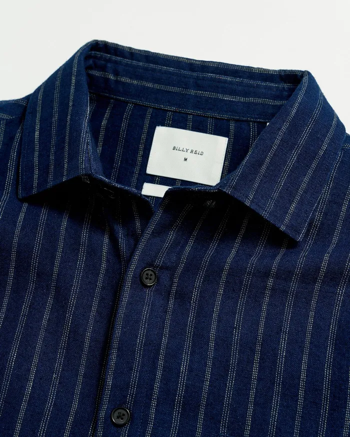 Men Shirting Billy Reid John T Shirt Indigowhite