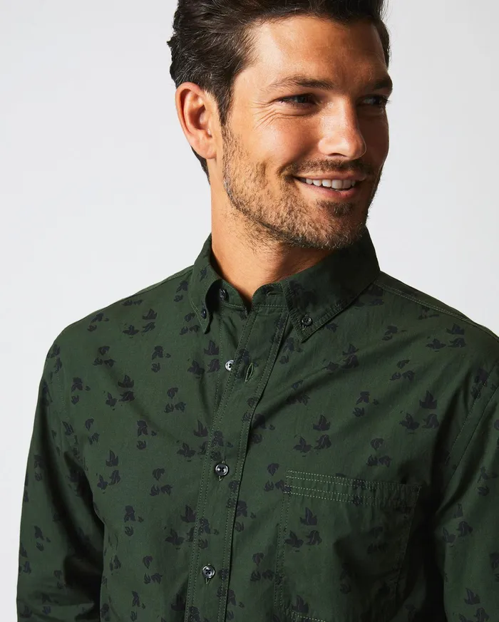 Men Shirting Billy Reid Kudzu Tuscumbia Shirt Evergreenpine Green