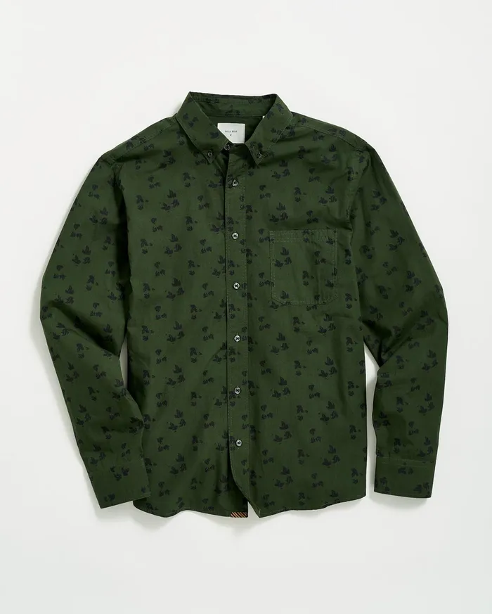 Men Shirting Billy Reid Kudzu Tuscumbia Shirt Evergreenpine Green