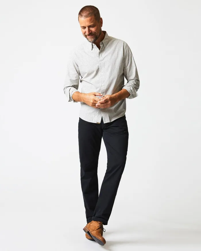 Men Shirting Billy Reid Melange Check Tuscumbia Shirt Light Grayyellow