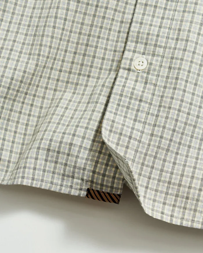 Men Shirting Billy Reid Melange Check Tuscumbia Shirt Light Grayyellow
