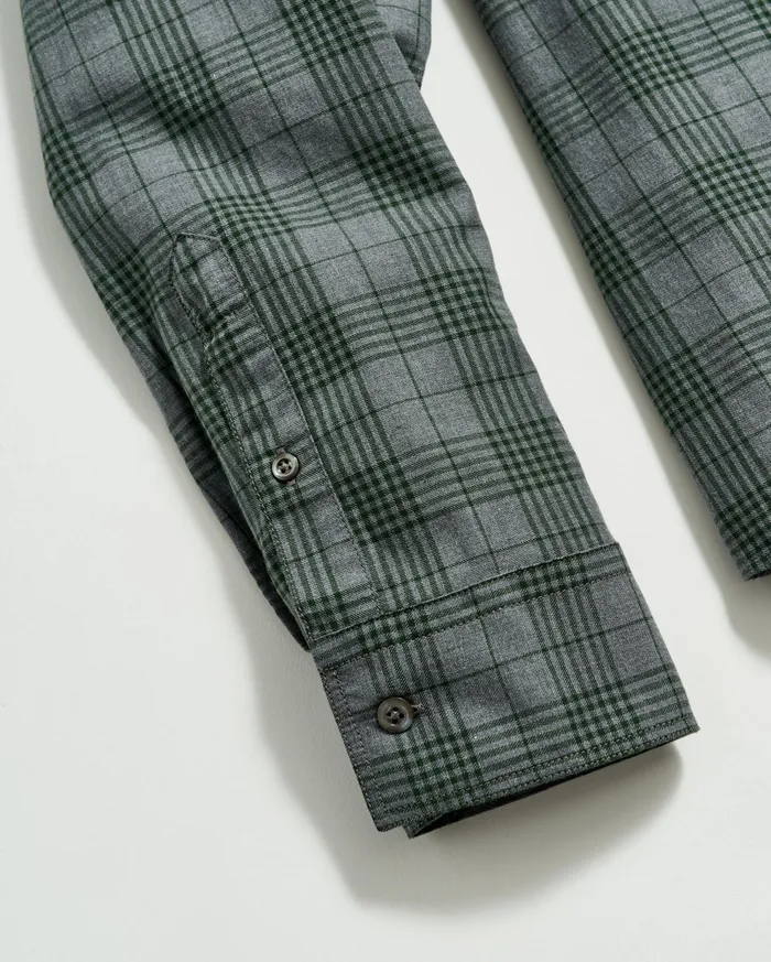 Men Shirting Billy Reid Melange Plaid Tuscumbia Shirt Bd Charcoalgreen