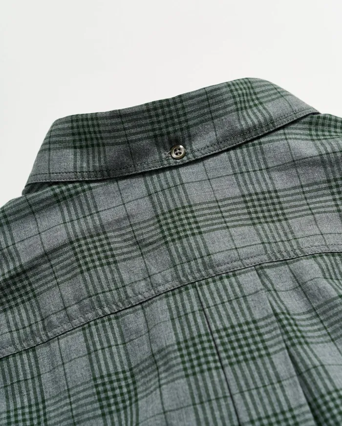 Men Shirting Billy Reid Melange Plaid Tuscumbia Shirt Bd Charcoalgreen