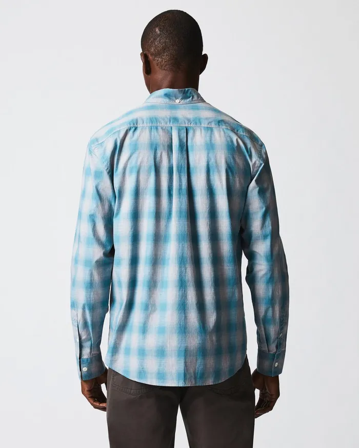 Men Shirting Billy Reid Melange Shadow Plaid Tuscumbia Shirt Greysmoke Blue