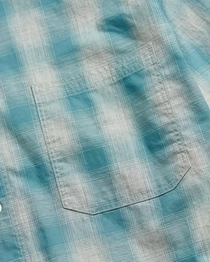 Men Shirting Billy Reid Melange Shadow Plaid Tuscumbia Shirt Greysmoke Blue