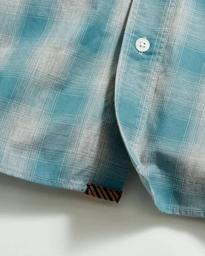 Men Shirting Billy Reid Melange Shadow Plaid Tuscumbia Shirt Greysmoke Blue
