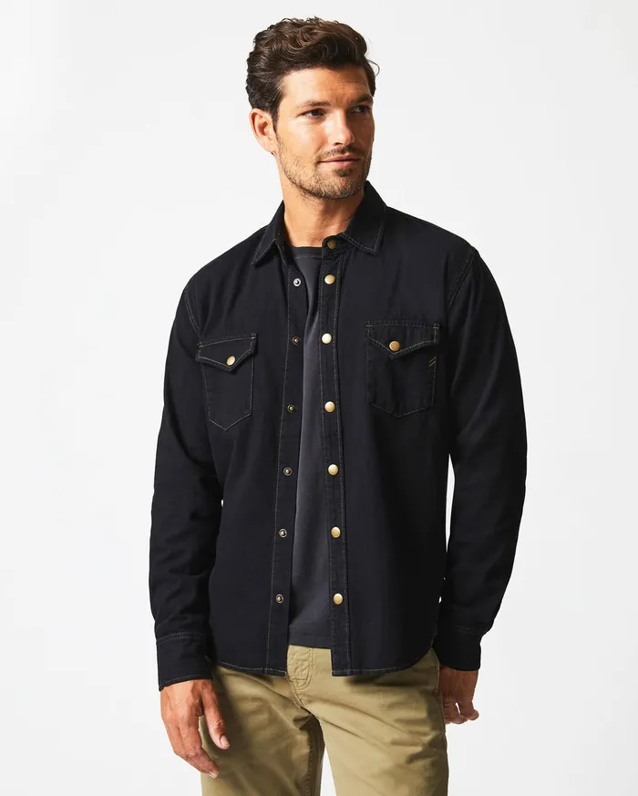 Men Shirting Billy Reid Shoals Denim Shirt Black