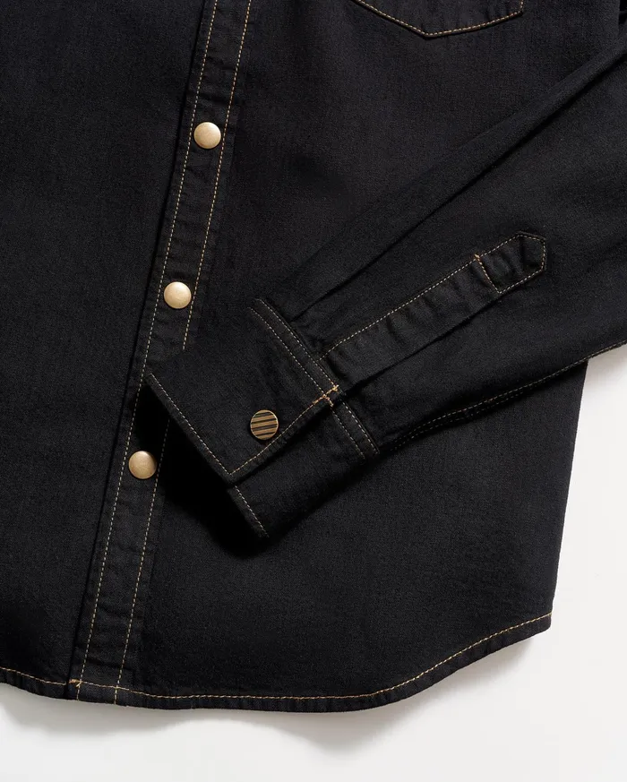 Men Shirting Billy Reid Shoals Denim Shirt Black