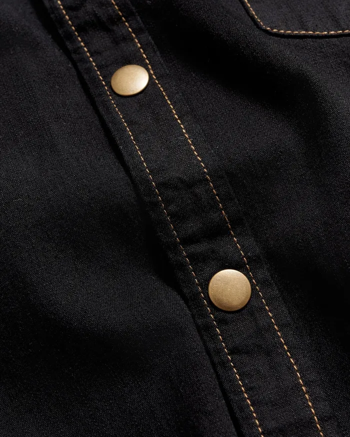 Men Shirting Billy Reid Shoals Denim Shirt Black