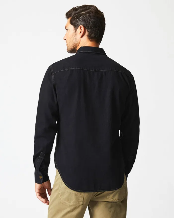 Men Shirting Billy Reid Shoals Denim Shirt Black