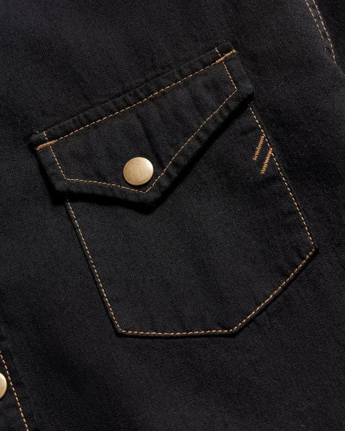 Men Shirting Billy Reid Shoals Denim Shirt Black