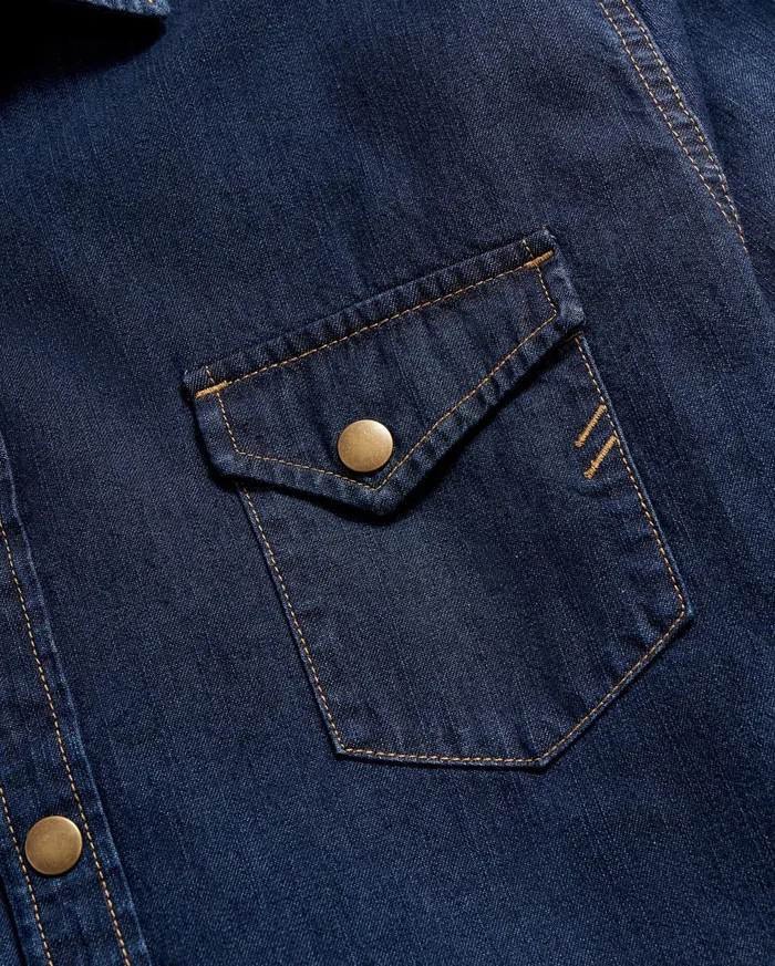 Men Shirting Billy Reid Shoals Denim Shirt Double Dye