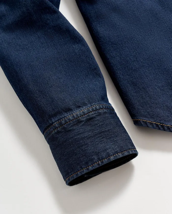 Men Shirting Billy Reid Shoals Denim Shirt Double Dye