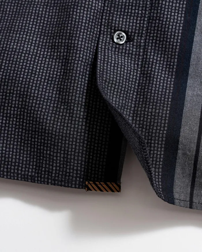 Men Shirting Billy Reid Textured Plaid Msl 1Pocket Shirt Blackdark Brown