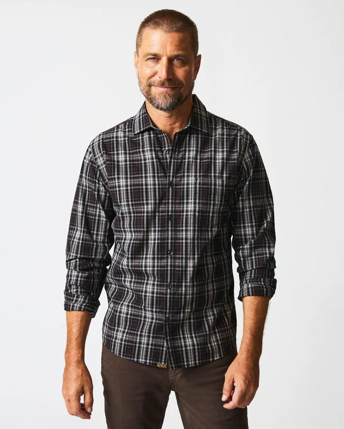Men Shirting Billy Reid Tonal Plaid Tuscumbia Shirt Blackmulti