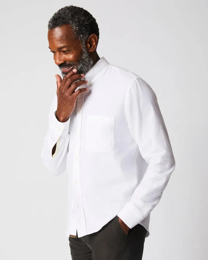 Men Shirting Billy Reid Tuscumbia Classic Shirt White