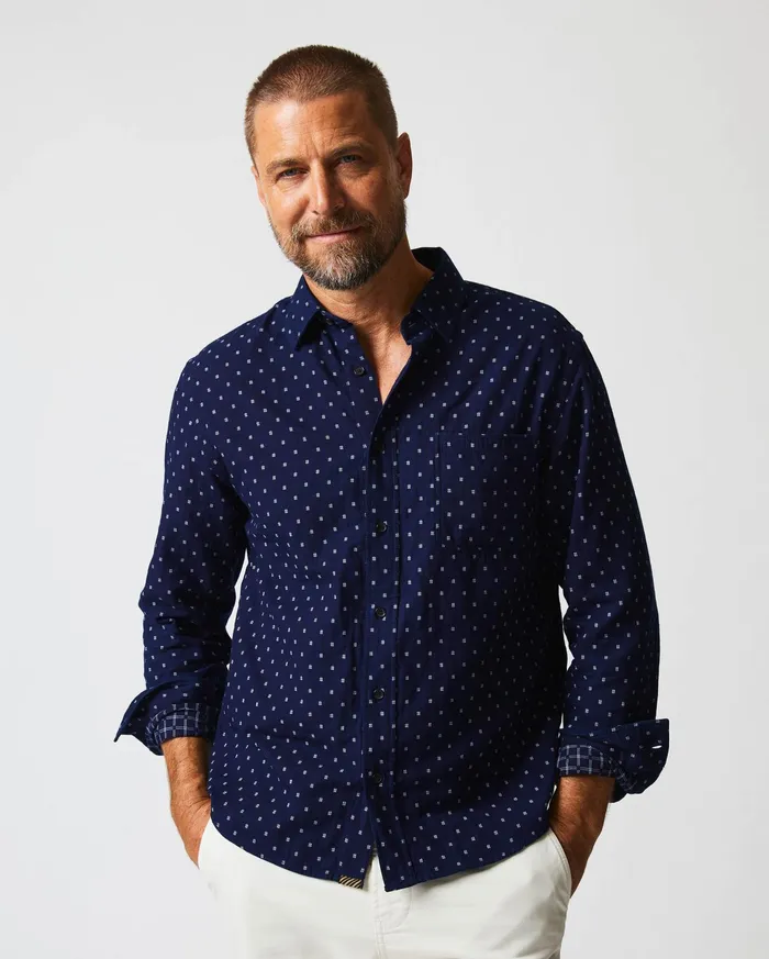Men Shirting Billy Reid Tuscumbia Shirt Indigowhite