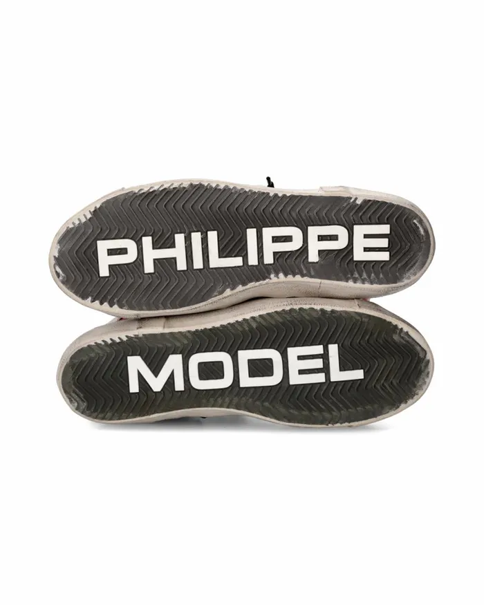 Men Sneakers Prsx Tennis Black Burgundy Philippe Model Paris Casual