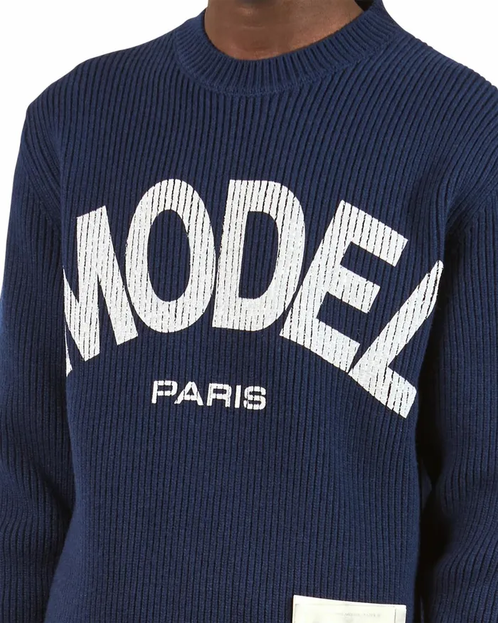 Men Sweater 8211 Blue Paris Philippe Model Paris Knitwear And Sweatshirts