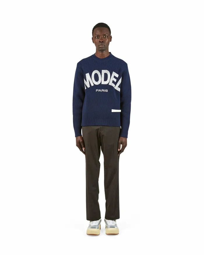 Men Sweater 8211 Blue Paris Philippe Model Paris Knitwear And Sweatshirts