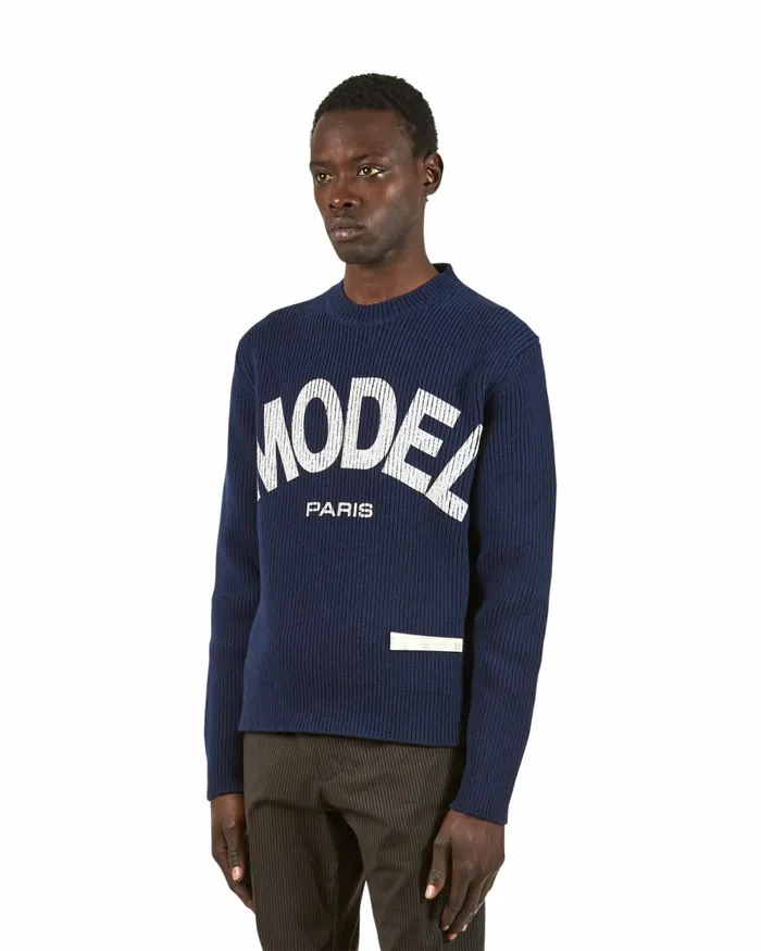 Men Sweater 8211 Blue Paris Philippe Model Paris Knitwear And Sweatshirts