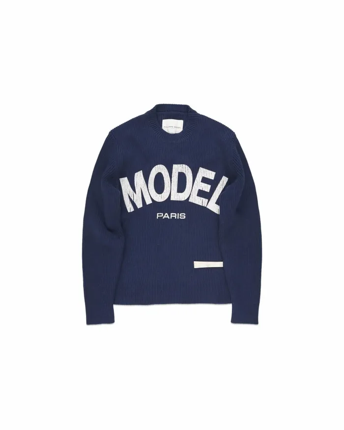 Men Sweater 8211 Blue Paris Philippe Model Paris Knitwear And Sweatshirts