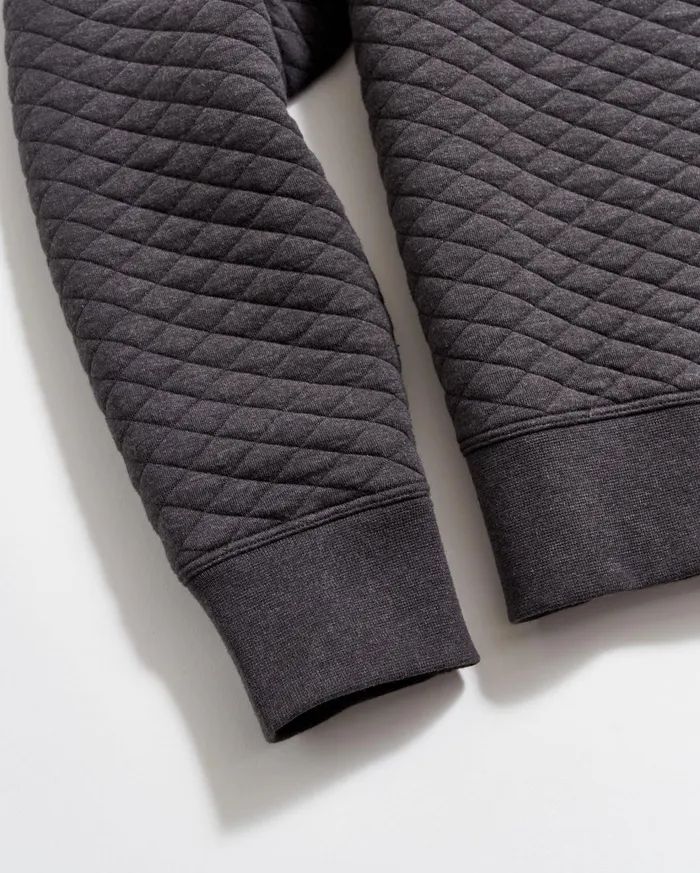 Men Sweaters and Sweatshirts Billy Reid Diamond Quilt Half Zip Black