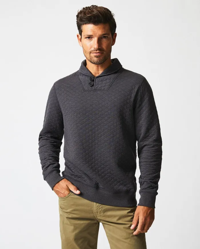 Men Sweaters and Sweatshirts Billy Reid Diamond Quilt Shawl Black