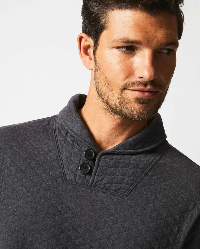 Men Sweaters and Sweatshirts Billy Reid Diamond Quilt Shawl Black