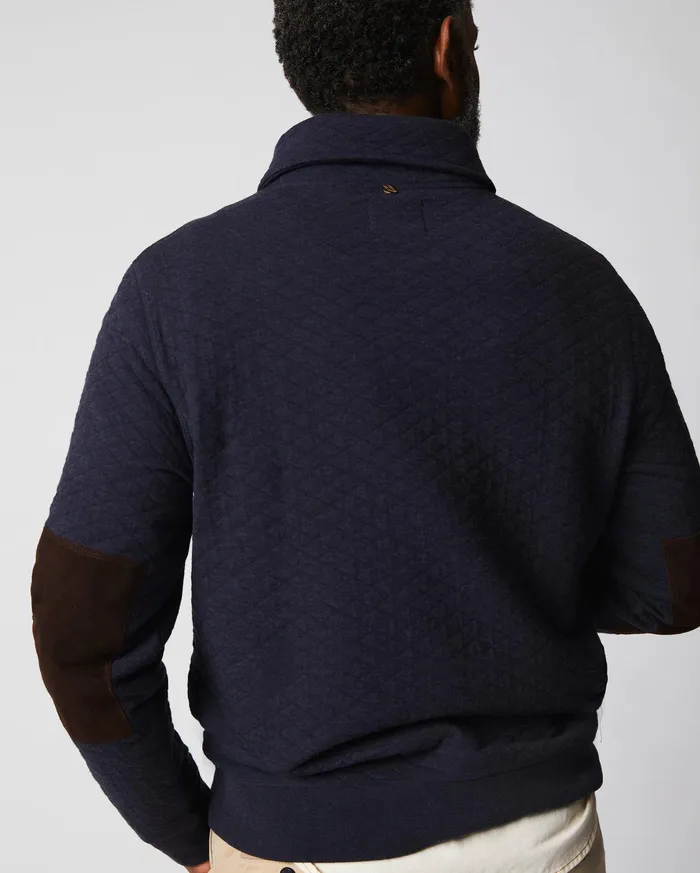 Men Sweaters and Sweatshirts Billy Reid Diamond Quilt Shawl Dark Navy