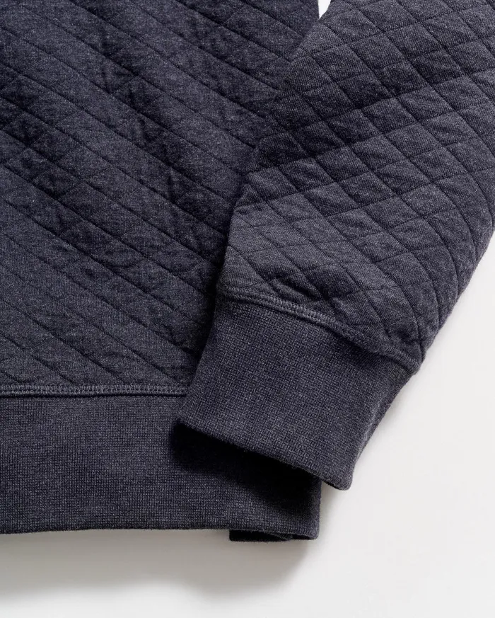 Men Sweaters and Sweatshirts Billy Reid Diamond Quilt Shawl Dark Navy