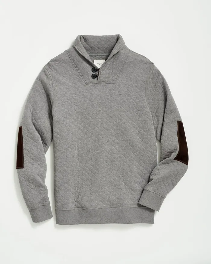 Men Sweaters and Sweatshirts Billy Reid Diamond Quilt Shawl Medium Grey