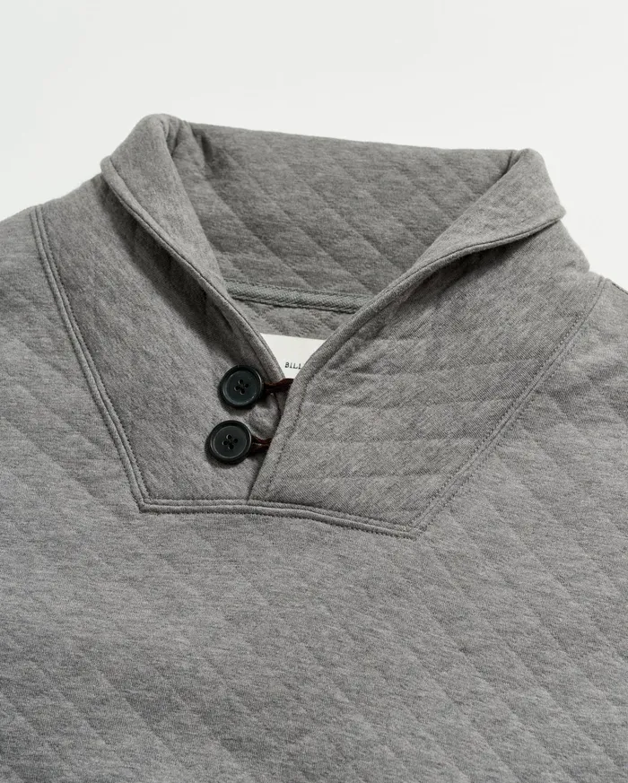 Men Sweaters and Sweatshirts Billy Reid Diamond Quilt Shawl Medium Grey