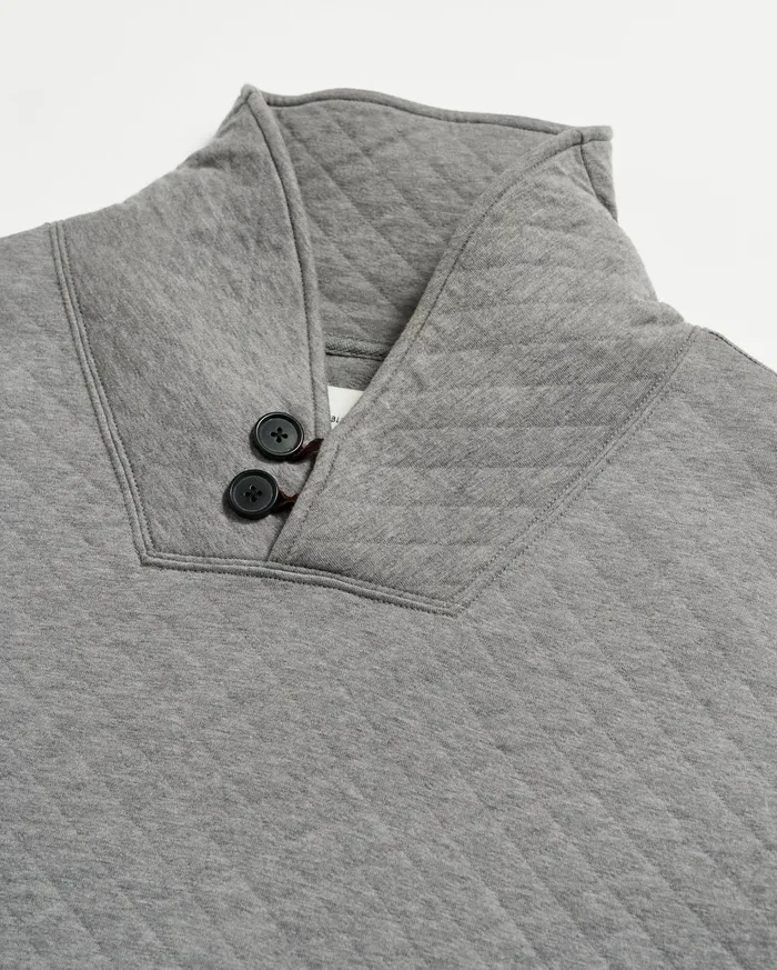 Men Sweaters and Sweatshirts Billy Reid Diamond Quilt Shawl Medium Grey