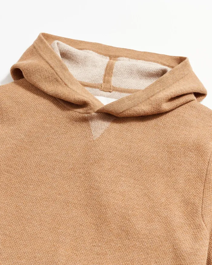 Men Sweaters and Sweatshirts Billy Reid Double Knit Hoodie Sweater Camel